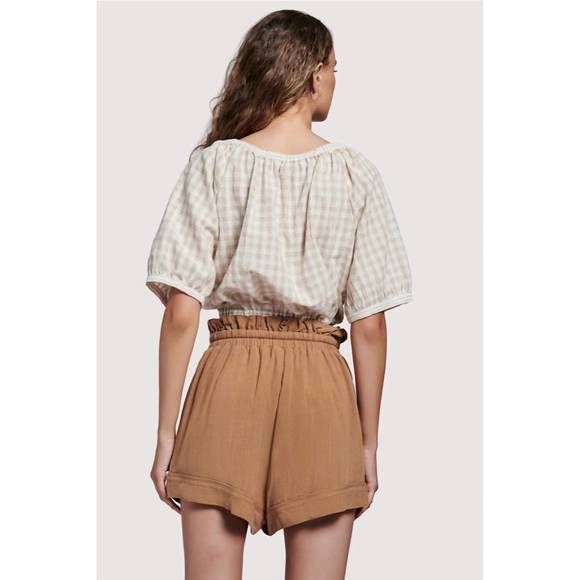 NEW LOST + WANDER island picnic crop top in almond white - Picture 3 of 3